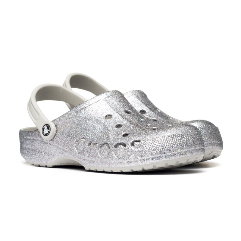 Crocs Baya Glitter Clog Silver Glitter 205925-0IC Crocs Baya Glitter Clog Silver Glitter 205925-0IC